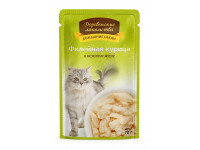 Деревенские лакомства, влажный корм д/кошек (филейная курица в желе)